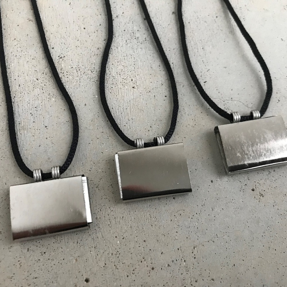 Taweez Pendant Necklace Silver Tone W Black Cord - Picture 3 of 8
